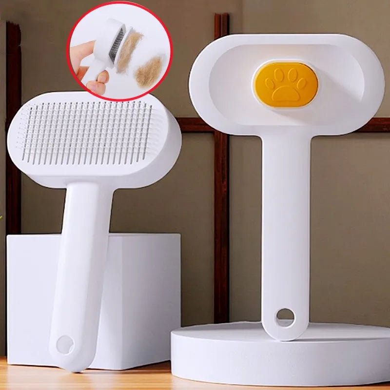 Dog Brush Automatic Pet Hair Remover Self Cleaning Cat Brush One Button Dog Grooming Brushes Massage Cat Comb Pet Accessories