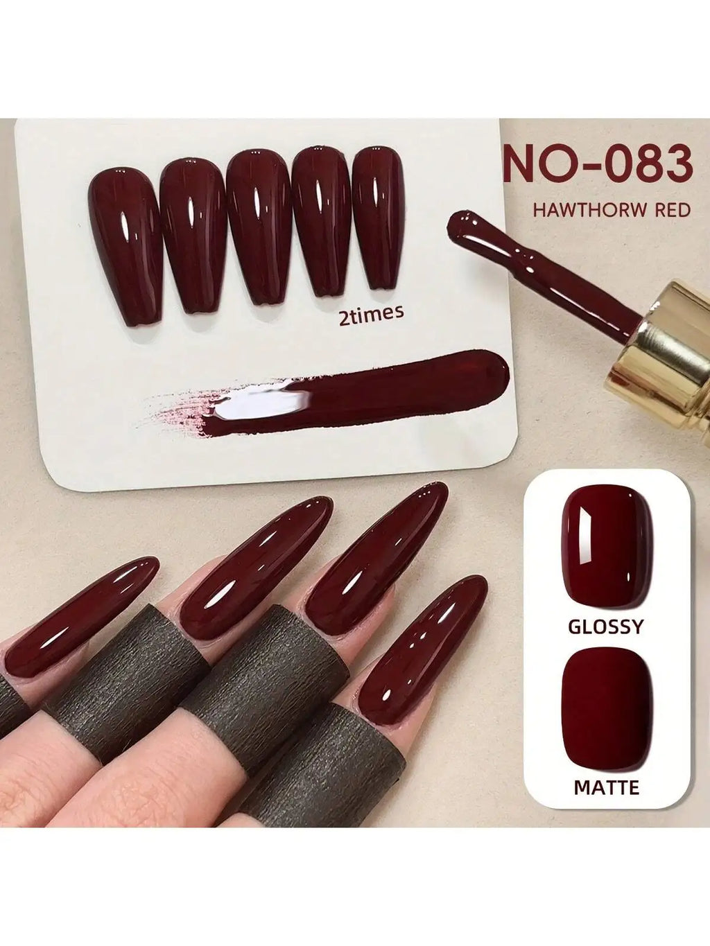 XEIJAYI 3pcs 15ML Gel Nail Polish  - Red Shades, Glossy & Matte Finish, UV/LED Cured, Lead-Free, Alcohol-Free Gel