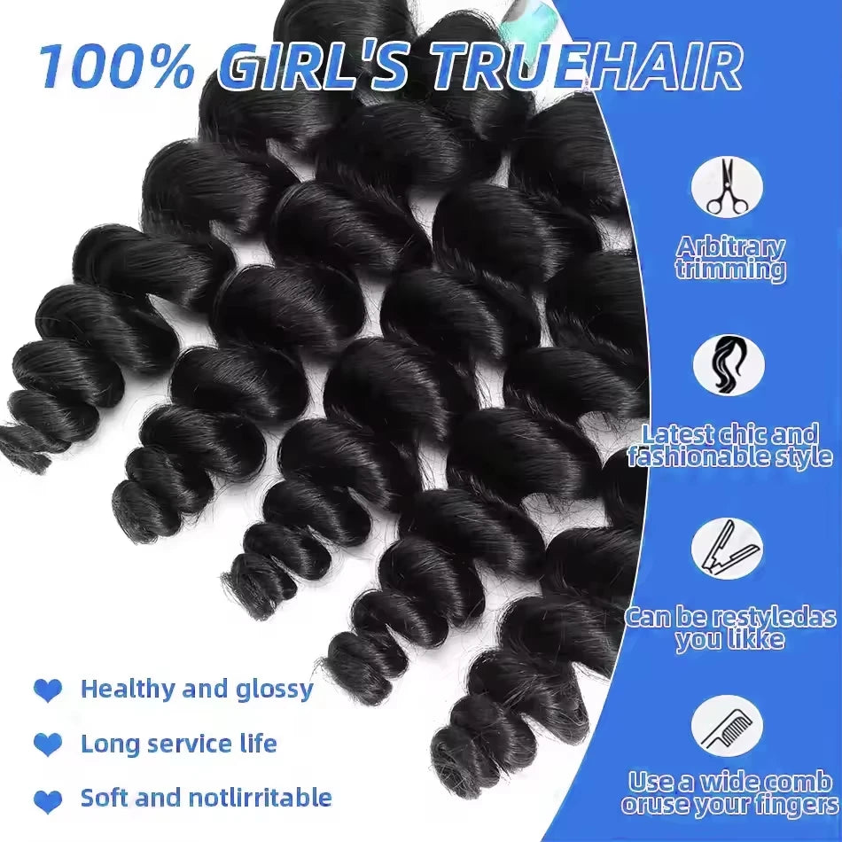 30 40Inch Loose Deep Wave Bundles Hair Weave Bundles 3/4 PCS 100% Human Hair Extensions Natural Brazilian Remy Wave Hair Bundles