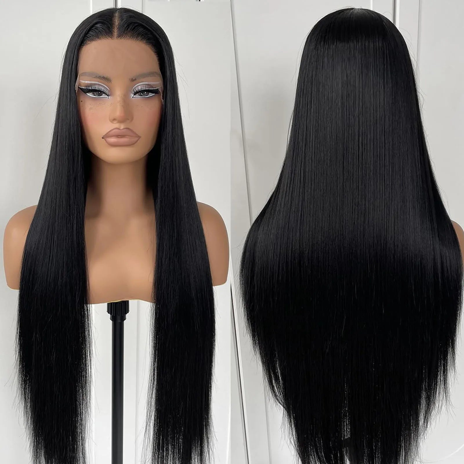 30 40 Inch 360 Full HD Straight Lace Frontal Wigs 200 Density 100% Human Hair Wig Brazilian PrePlucked Lace Front Human Hair Wig