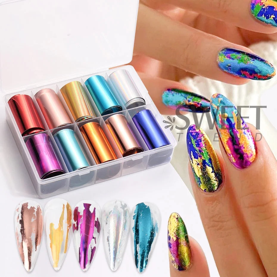 Texture Starry Nail Transfer Decals Slider Manicure