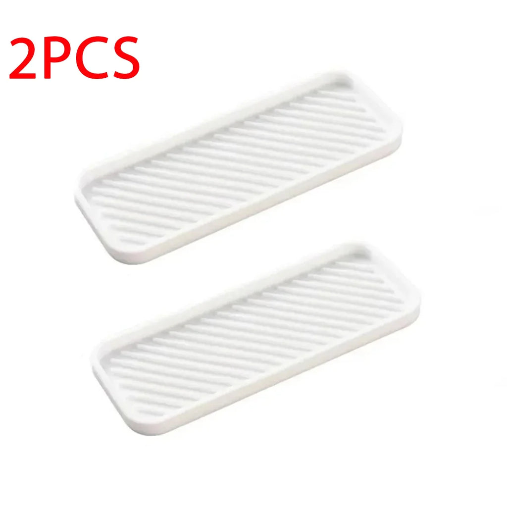 Silicone Drain Tray for Tableware Water Cup Fruit Vegetable Kitchen Sink Organizer Storage Tray Sponge Holder Soap Dispenser