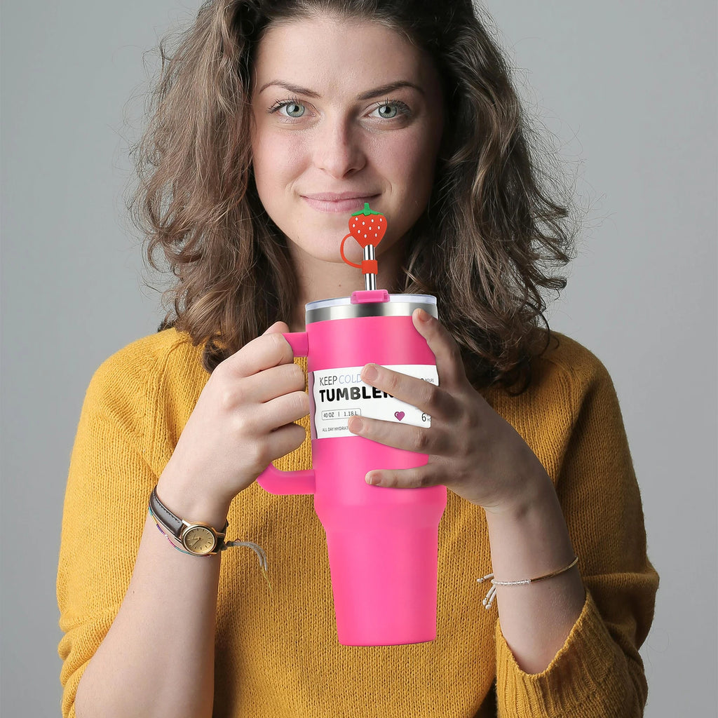 [homeeee] 40oz Adventure Tumbler with Handle & Straw - 1.2L