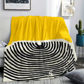 Yellow and Black Fingerprint Flannel Throw Blanket Vibrant Abstract Design Soft Cozy Fleece for Couch Bed Office and Travel All