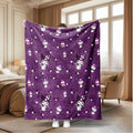 1pc Sanrio Kuromi Flannel Blanket - 2D Single-Sided Print, Purple Pattern, Bedroom Living Room Camping Throw, Perfect Gift