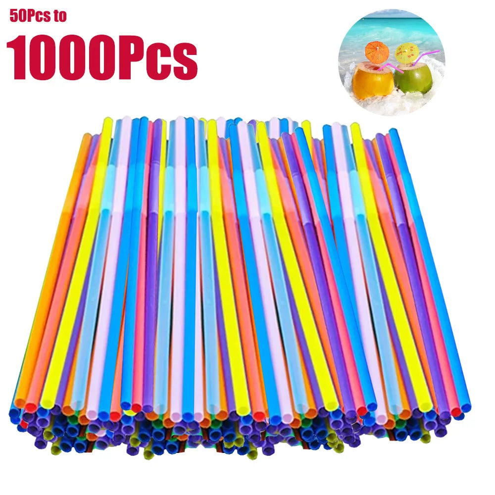 50-1000PCS Colorful Drinking Straw Milk Tea rietjes Straw Bar Party Wedding Kitchen Home Accessories Beverage Straw Wholesale ﻿