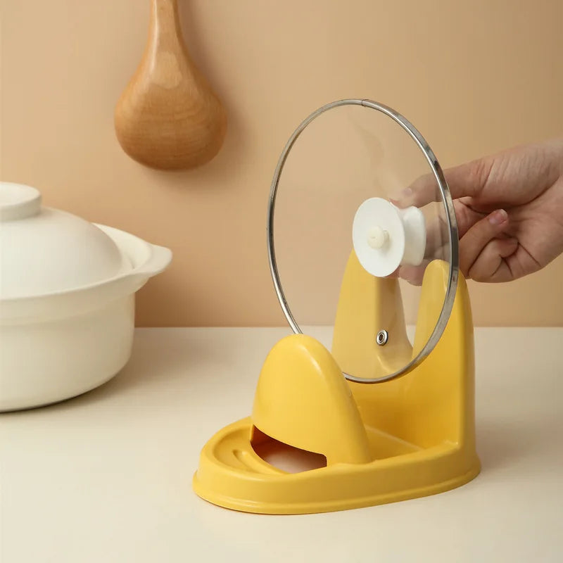 Multifunctional Kitchen Storage Rack Plastic Water Tray Pot Lid Rack Spoon Rack European Style Simple Desktop Organizer
