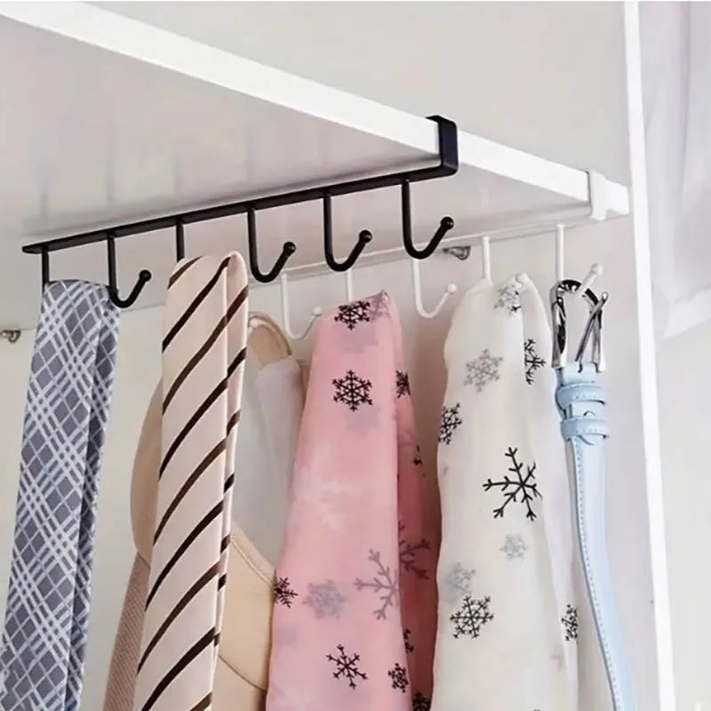 2pcs Multi-Purpose Kitchen Organizer with 6 Hooks and Cup Holder Kitchen Cabinet Sundries Organizer Storage Hanger