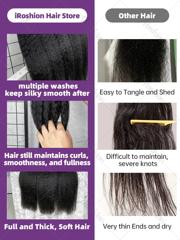 30 Inch Indian Raw Remy Virgin Unprocessed Human Hair 10A Kinky Straight  Bundles Yaki Straight Double Weft Bulk Braiding Hair