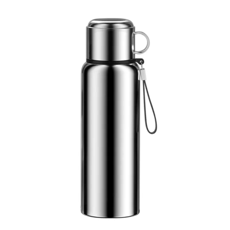 Stainless Steel Smart All-Steel Vacuum Cup Large Capacity Tea and Water Separation Portable Outdoor Sports Bottle Thermos