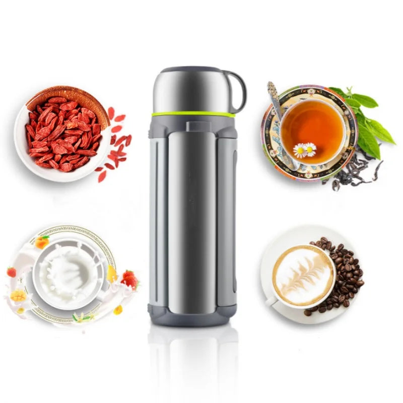 Pure Titanium Thermos Kettle 1.8L Large Capacity Double Layer Vacuum Drinkware Travel Flask Hot Water Bottle