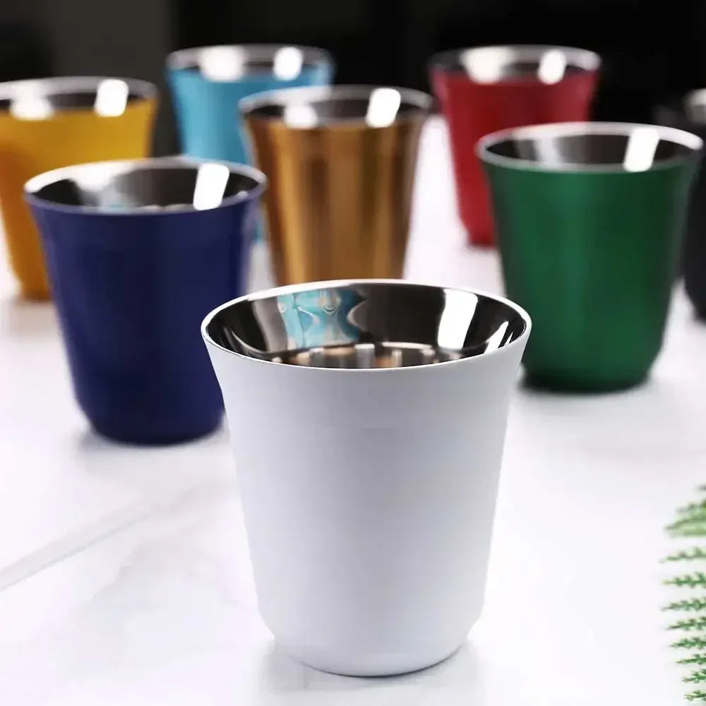 304 Stainless Steel Espresso Mugs 80ML160ML Coffee Cups Insulated Double Wall  Safe Small Capacity