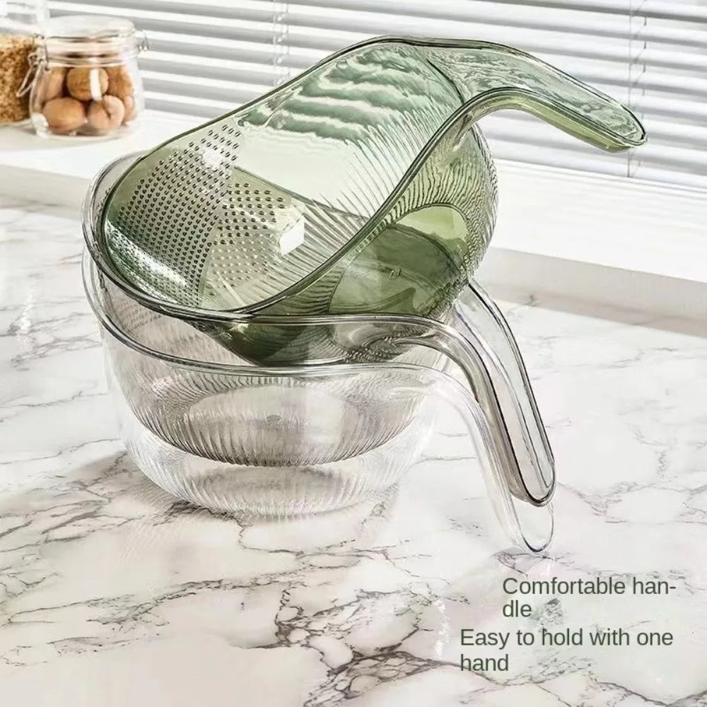 Creative Plastic Multifunctional Drainage Basket Fruit Plate Kitchen Draining Bowl Salad Rice Washing Basket Household Sink