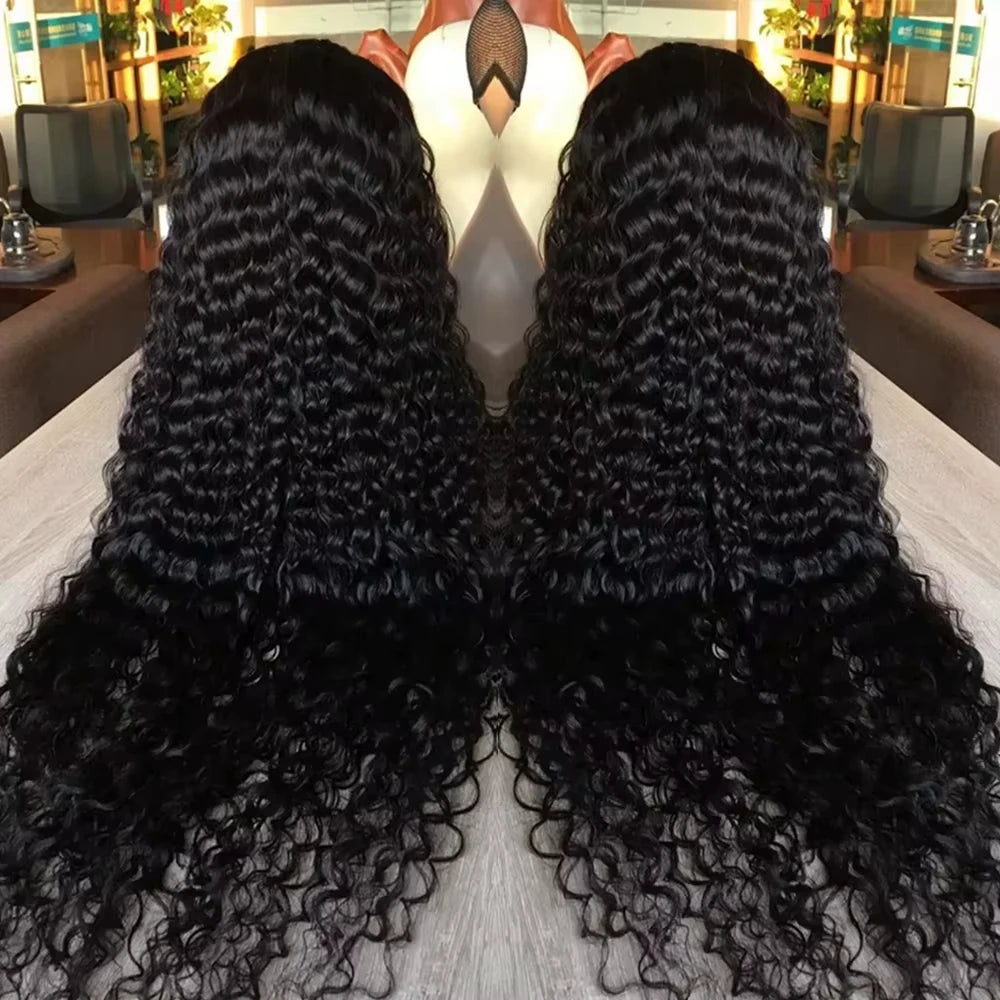 40 42 Inch Water Wave Curly Lace Front Wigs 13x4 13x6 HD Deep Wave Lace Frontal Wig Human Hair Wigs For Women 250%