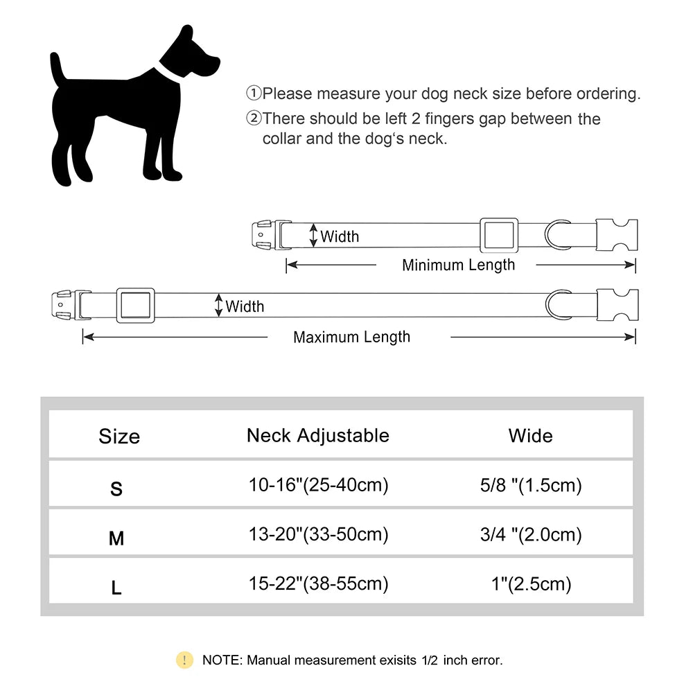 Personalized Dog Puppy ID Tag Nameplate Collar Durable Nylon Pet Dog Buckle Collars Free Engraving Name For Pit Bull Bulldog Pug