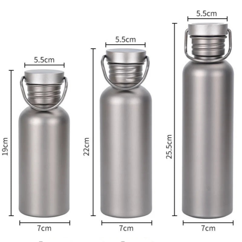 500 600 750ml Titanium Water Bottle Tumbler Outdoor Cycling Titan Drink jug Lightweight Ti Travel Mug Flasks Bucket 25oz Canteen