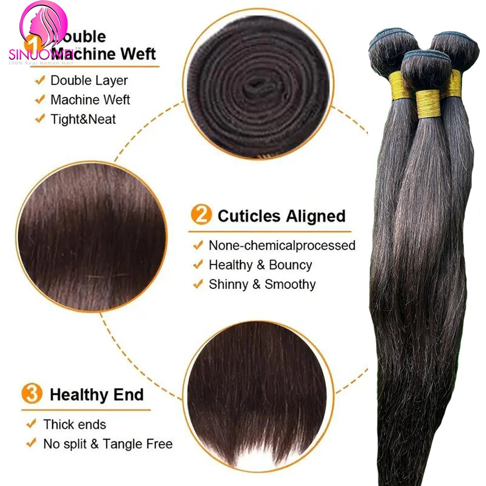 #2 Hair Bundles 1/3/4 Pcs Darkest Brown Colored Peruvian Human Hair Weaving Extensions 32 34 Inch Brazilian Hair Bundles Cheap