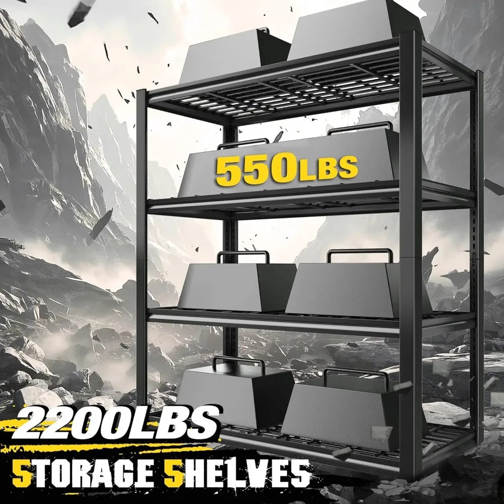 40" W Storage Shelves 2200LBS Garage Shelving Heavy Duty Metal Shelving Adjustable Metal Shelves Industrial 4 Tier, Customized