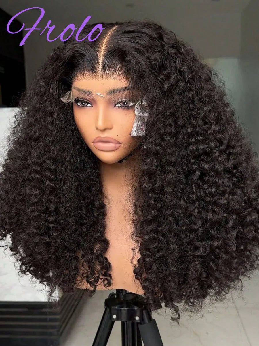 Deep Wave Human Hair Wig 210 Density Hd Lace Wig 13x6 Human Hair 30 40 Inch Pre Plucked Brazilian Curly Human Hair Wig For Women