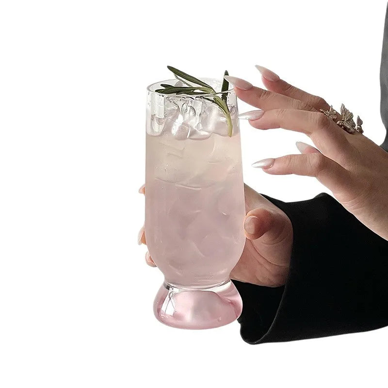 Ins Style Pink Mountain Thick-bottomed Mountain Cup High-looking Creative Glass Cup Coffee Cup Beer Cup Juice Cup