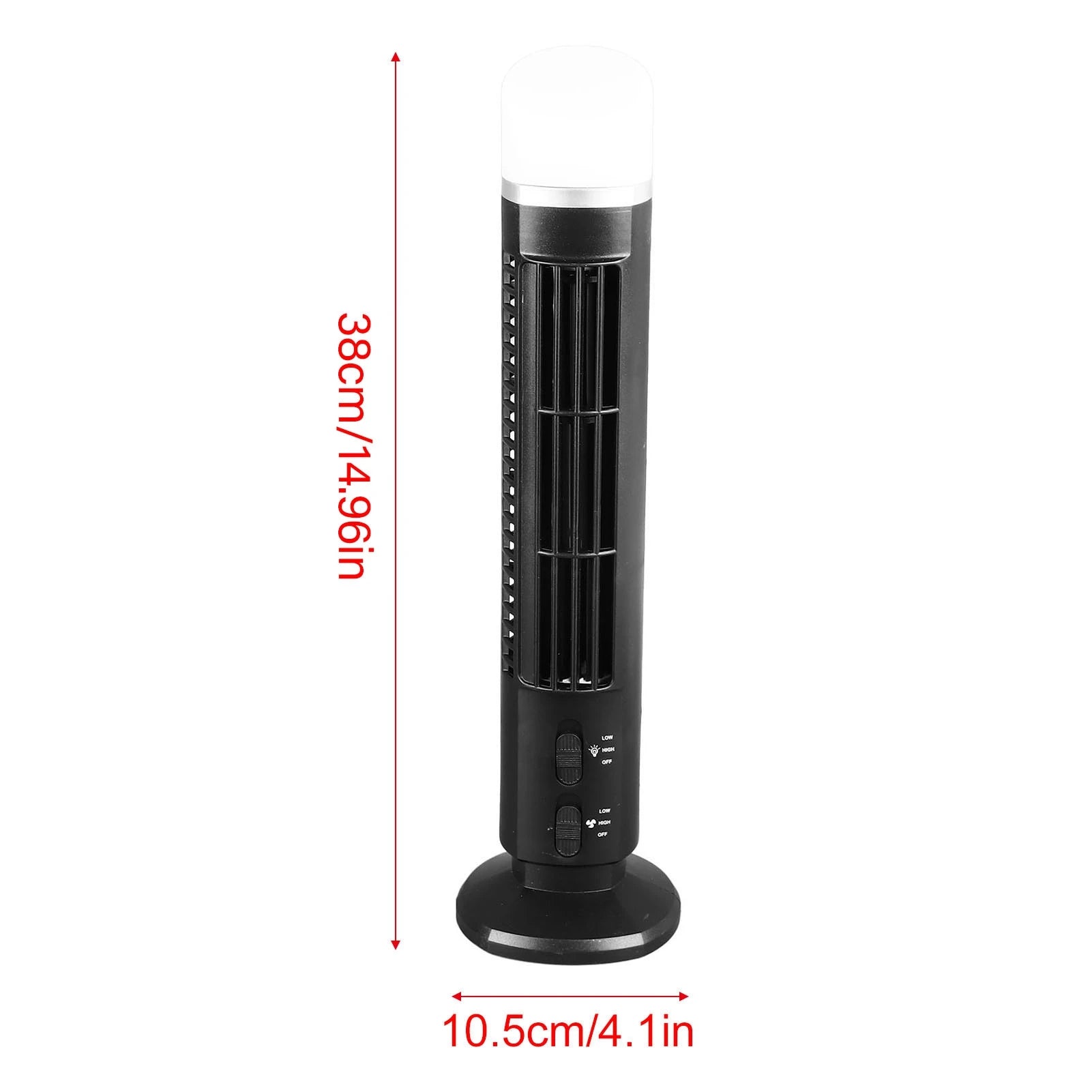 Bladeless Tower Fan Portable USB Desk Fan with Light for Home Bedroom  Desk Fan