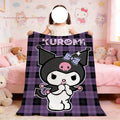 Cute cartoon K-Kuromi Blanket For Soft Throw Blanket for Picnic Bed Sofa Home Bedroom Cozy Warm Comfortable
