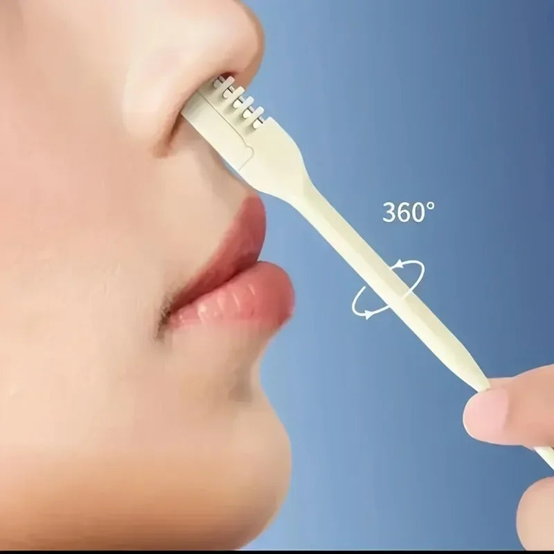 4pcs Gentle Painless Nose Hair Trimmer Set for Men Women Portable 360° Rotating Dual Head Skin-Safe Facial Hair Tool