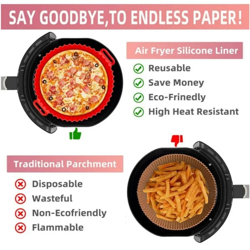 Reusable For Home and Kitchen Silicone Material Kitchens Accessories Air Fryer Paper Oven Airfryer Baking Paper Mat Bakeware Bar