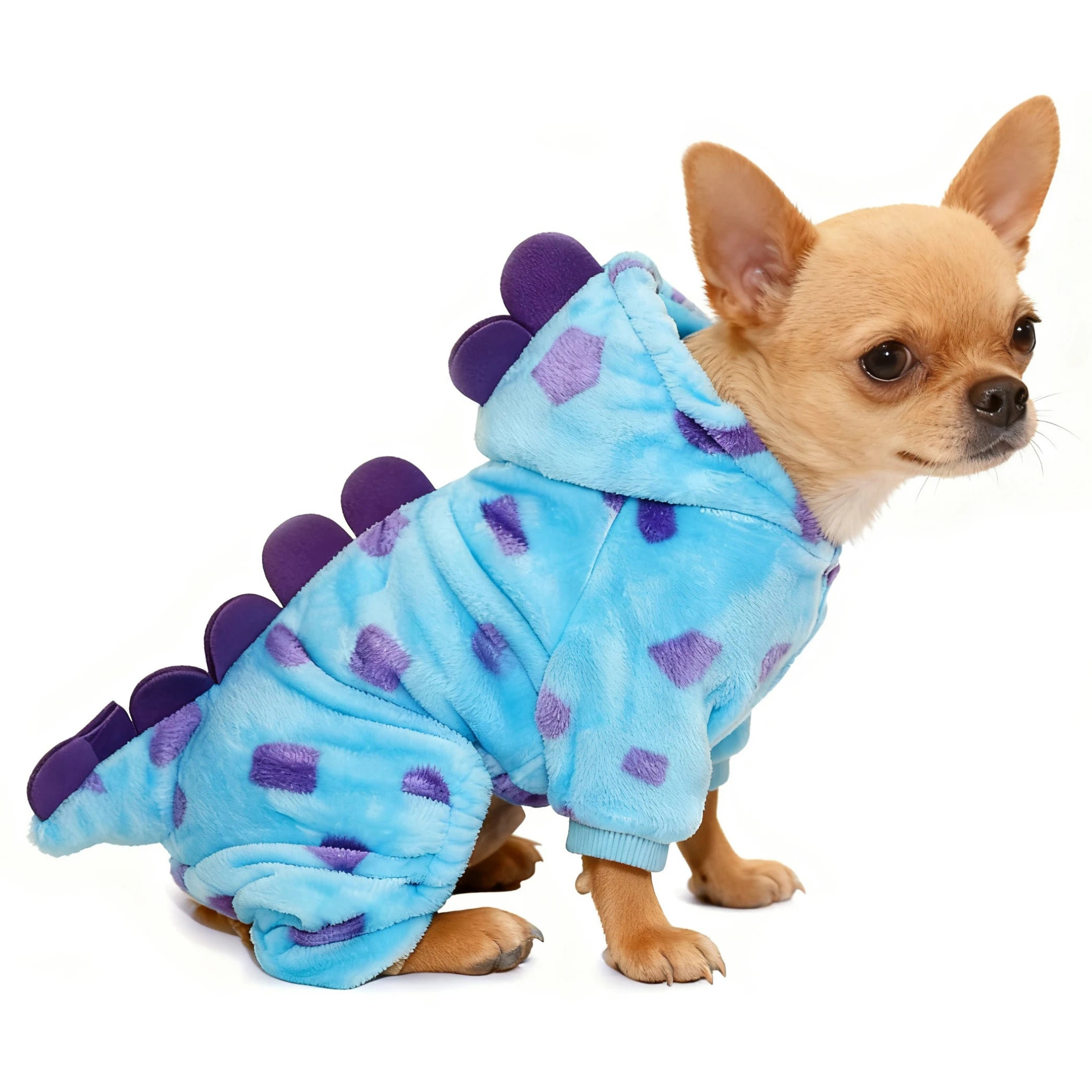 Winter Dog Pajamas Onesie Dinosaur Costume for Small Dogs and Cats, Dog Hoodies Cold Weather Jumpsuit for Christmas Halloween
