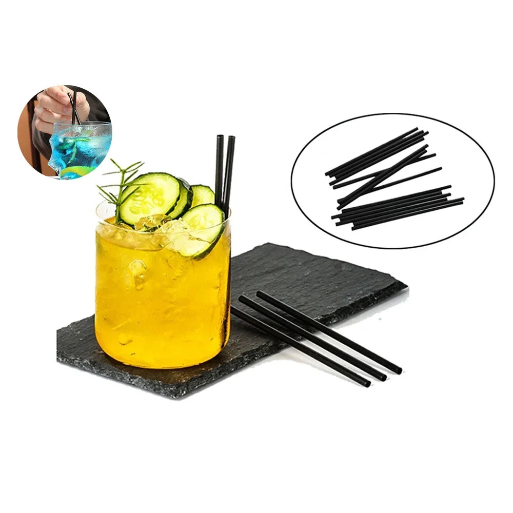 100-6000PCS Black Straws Coffee Drinking Straws Juice Drinking Tube Straw Tea Cocktail Straws Wedding Bar Party Wholesale