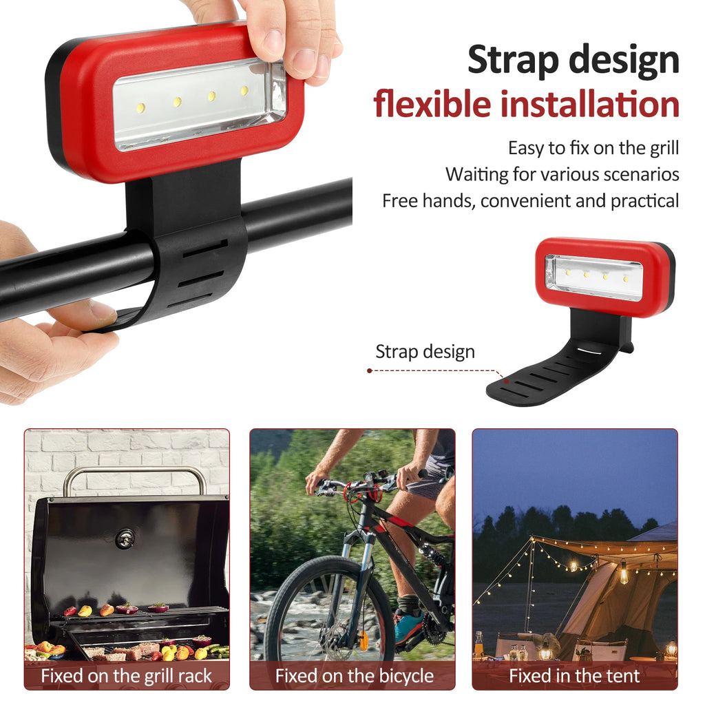 Barbecue LED Lamp Heat Resistant Grill Light Dimmable BBQ Tool Accessories Protable BBQ Lamp for Camping Riding Night Fishing