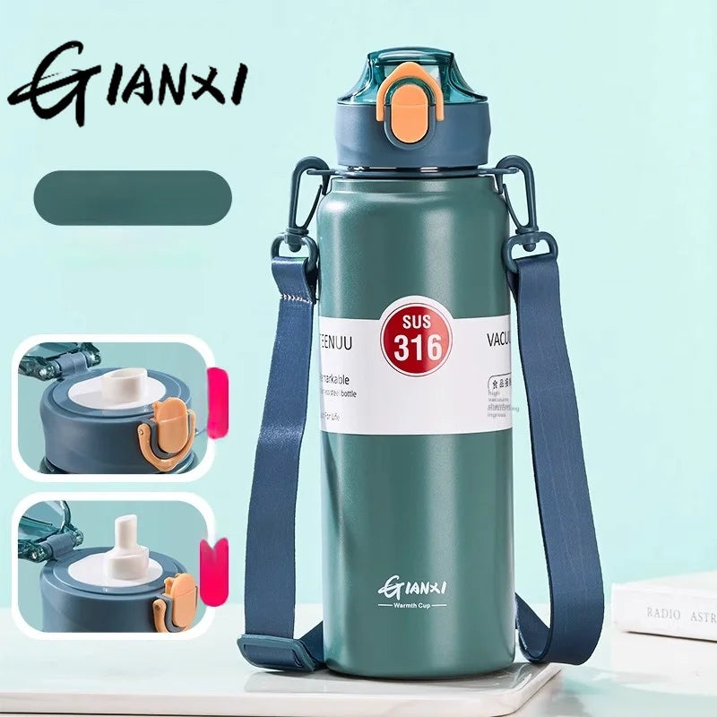 GIANXI Children's Thermos Cup Students Go To School Special Straw Cup Men And Women 2024 New Kettle 316 Large Capacity Water Cup