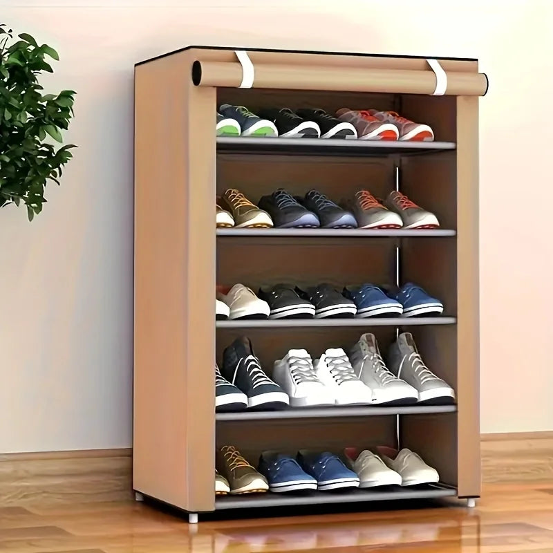 3-Style Metal Shoe Cabinet with Dust Cover, Large Capacity Multi-Layer Shoe Rack, Easy Assembly Storage Organizer