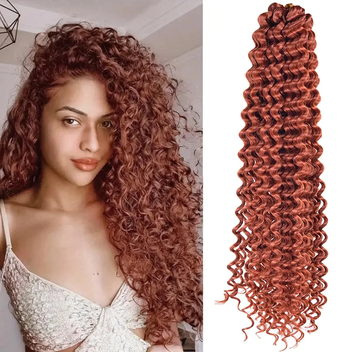 Long Deep Wave Braiding Hair 28 Inch Ocean Wave Crochet Hair Synthetic Deep Curly Crochet Hair Extensions For Black Women