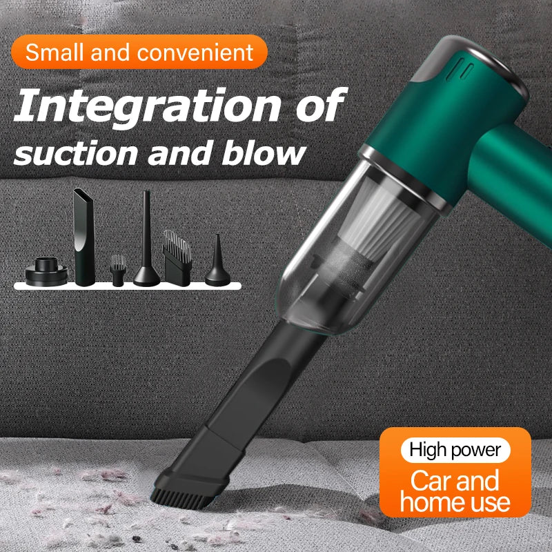 Handheld vacuum cleaner, two-in-one [blow|suck] portable small vacuum cleaner, dual-use for car and home|wet and dry