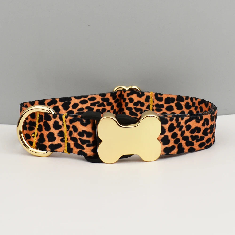Custom Engraved Ethnic Style Dog Collar with Nameplate for Small Medium Large Dogs Pet Supplies with Matching Leash
