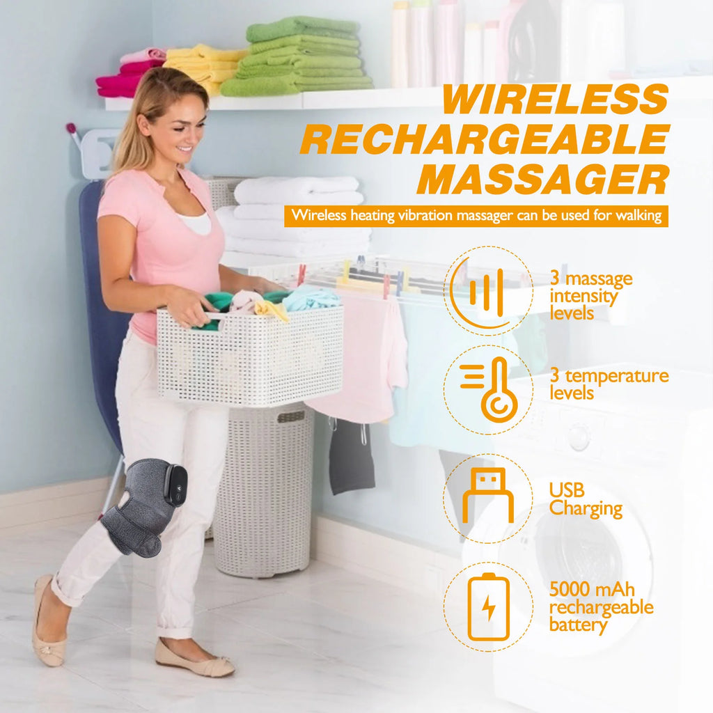 Electric Knee Pad Fast Heating Vibration Massage 5000mAh Knee Temperature Massager Shoulder Elbow Brace Leg Joint Muscle Relax