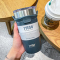 Tyeso 550/710ML Stainless Steel Coffee Mug With Straw Car Water Bottle Vacuum Flask Tumbler Insulated Cup Double Thermos Bottle