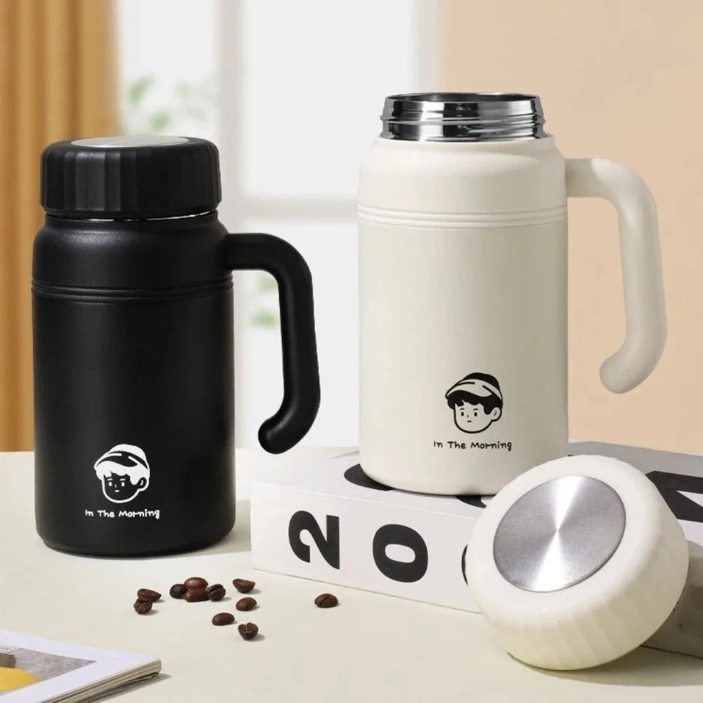 Large Capacity Stainless Steel Water Bottle Stylish with Handle Insulated Cup 1000 ml Leak-Proof Portable Thermos Travel