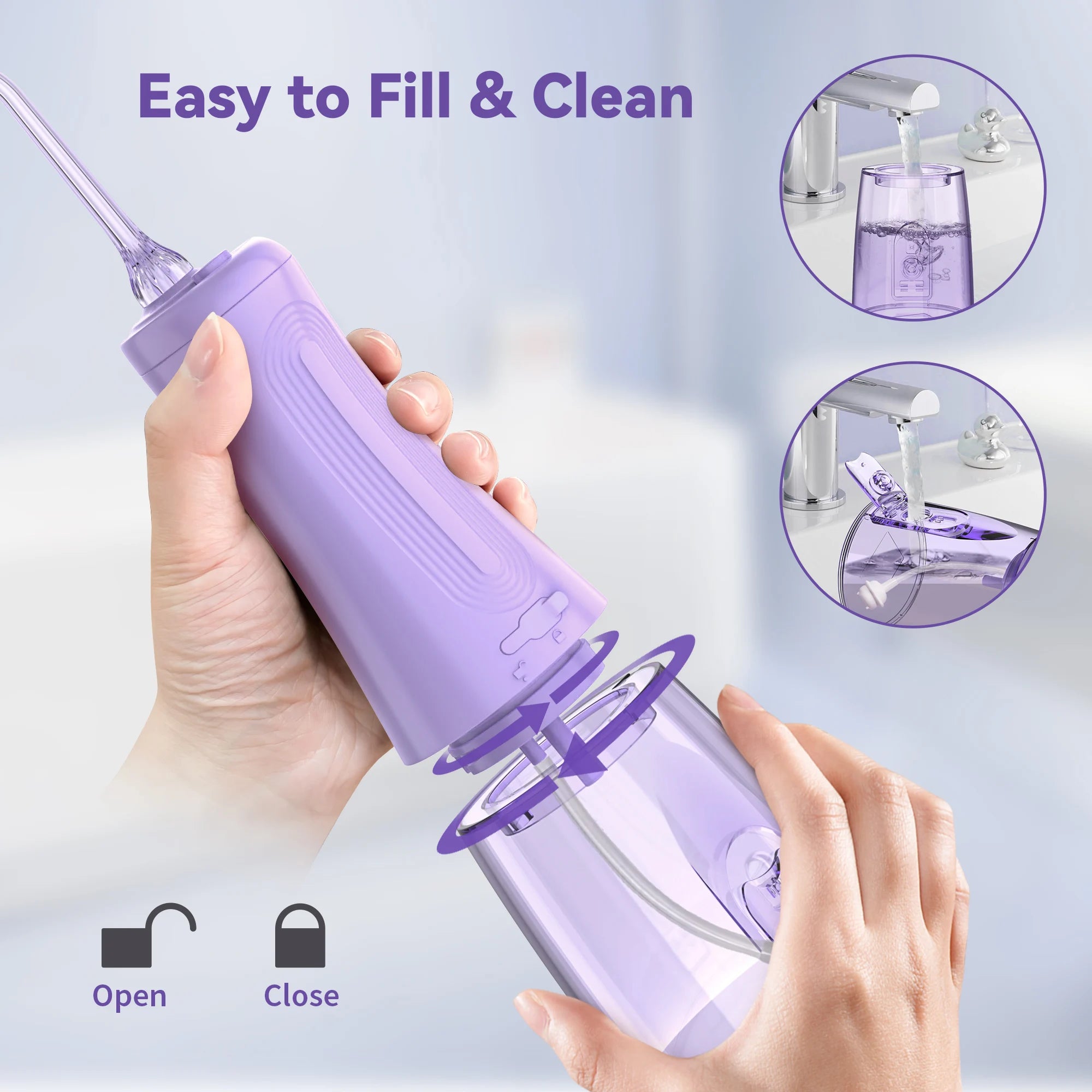SEJOY Dental Oral lrrigator for Men Women Teeth Cleaner Portable Dental Water Flosser 4 Modes IPX7 Mouth Washing Machine
