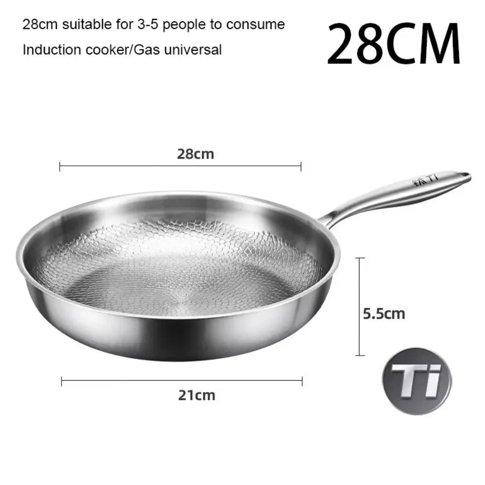 KEMORELA Pure Titanium Cookware Is Scratch-resistant and Non-stick, Heats Evenly and Is Suitable for Cooking and Heating Quickly