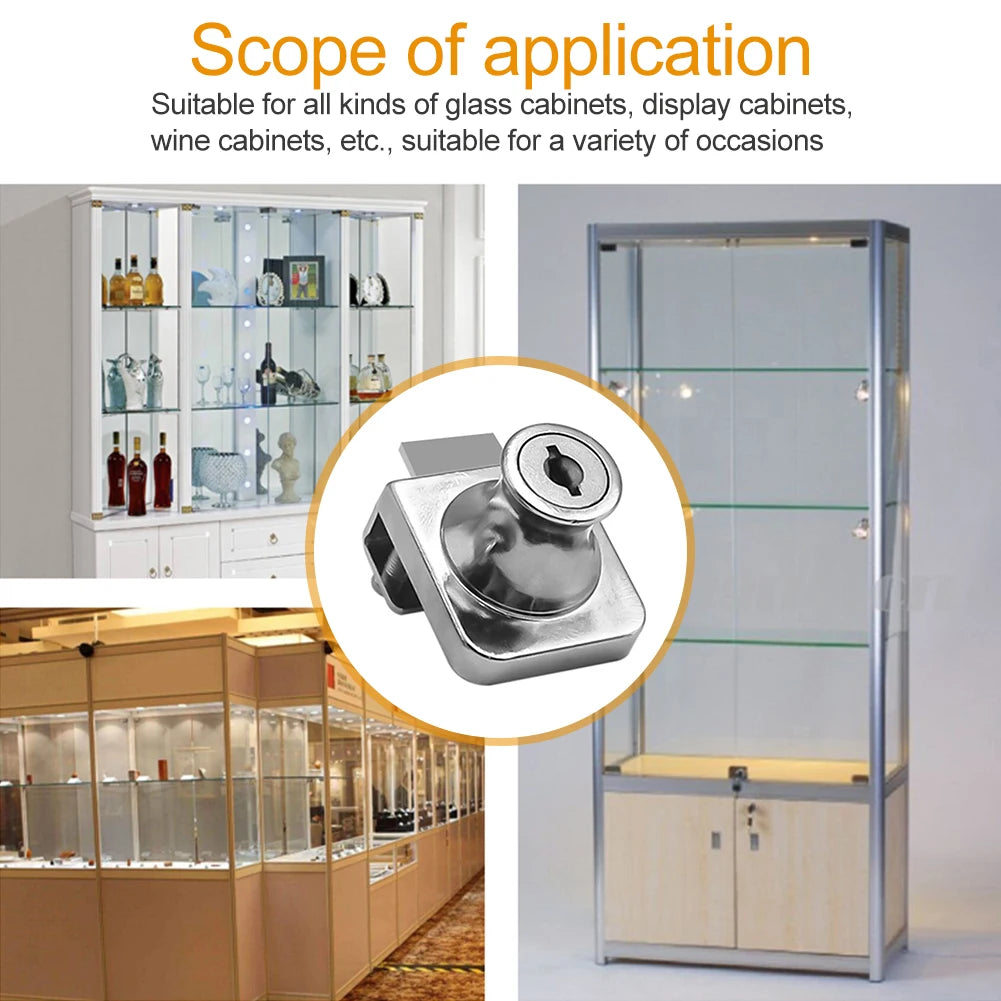Glass Wine Cabinet Door Lock Zinc Alloy Mobile Phone Counter Lock Glass Cabinet Lock Display Showcase Glass Locks