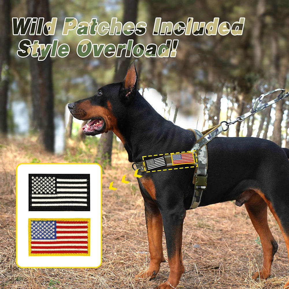 Tactical Military Dog Harness Reflective Dog Training Harnesses Padded Pet Tactical Vest for Medium Large Dogs German Shepherd