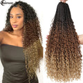 Boho Box Braids Crochet Synthetic Hair Goddess Crochet Box Braids With Curly Ends Bohomian Braids Crochet Hair For Black Women