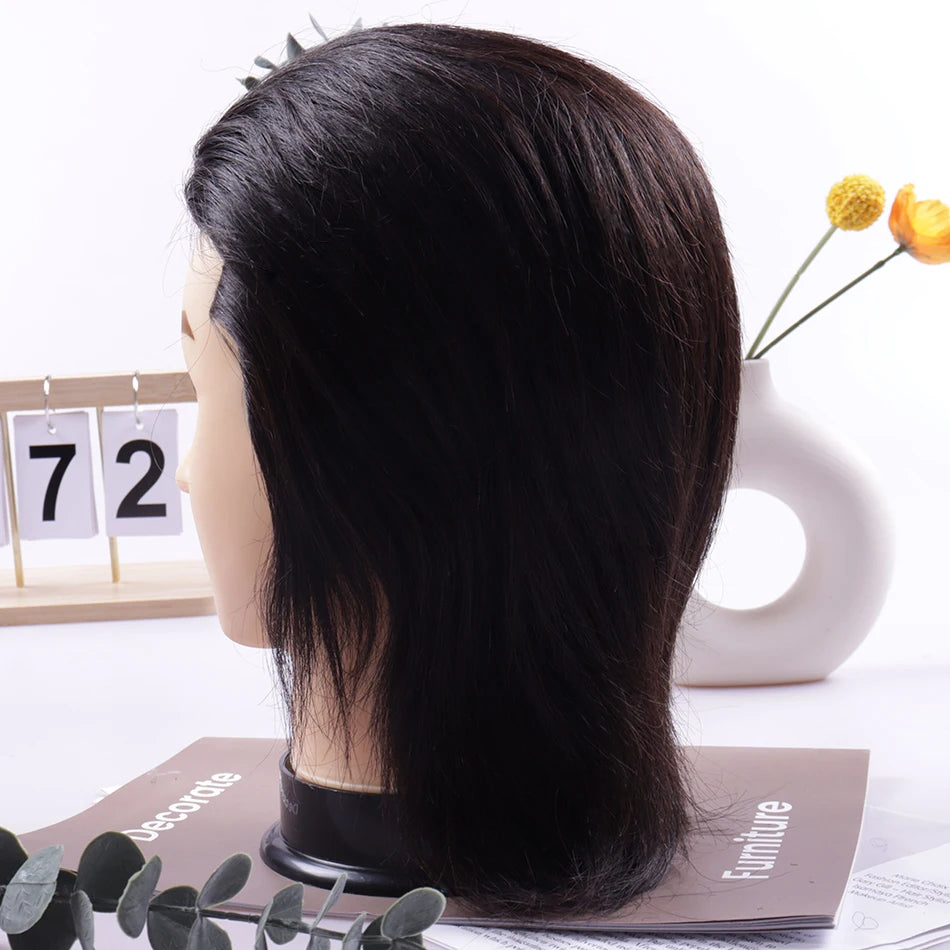 Male 100% Human Hair Mannequin Head Wig Stand With Tripod For Hairdressers Salon Hairdressing Male Training Heads Manikin Doll