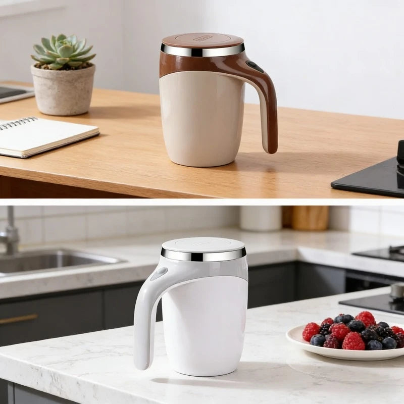 Rechargeable Portable Electric Stirring Cup Mug Automatic Magnetic Rotating Stainless Steel Coffee Mixer Home Drinking Tool