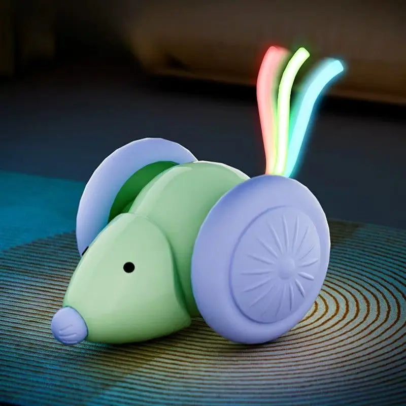 Hot Electric Mouse Car Interactive Cat Toy Rechargeable Automatic Kitten Toy Intelligent Obstacle Avoidance Cat Toy