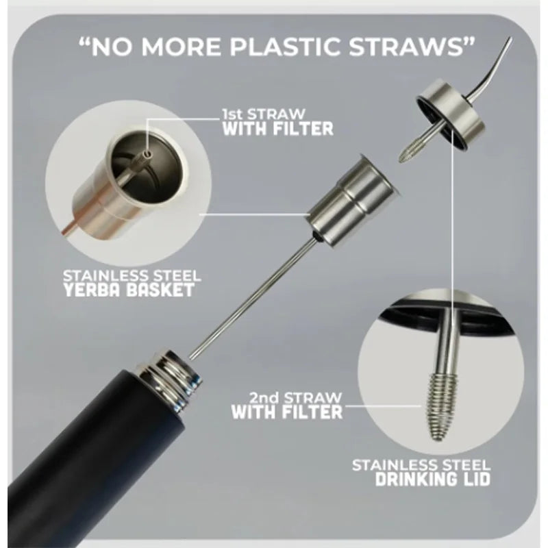 Stainless Steel Madai Tea Travel Pot 3-in-1 Filter And Straw Brewing Utensil Leak Proof Design Convenient For Outdoor Carrying
