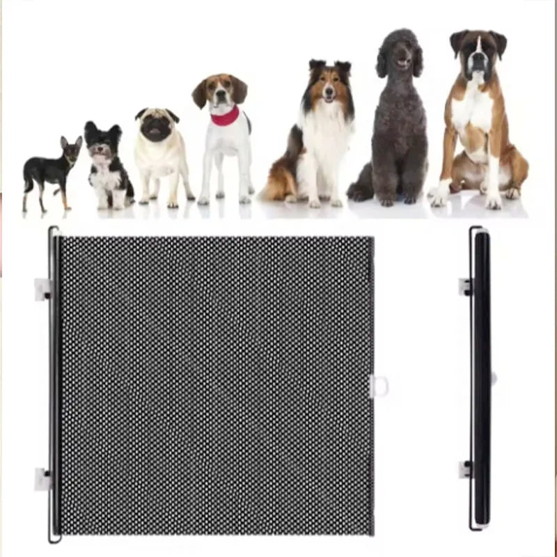 Durable Guard Retractable Fence Gate Barrier Folding Pet Safety Enclosure Universal Black Baby Safe Guard Door Home
