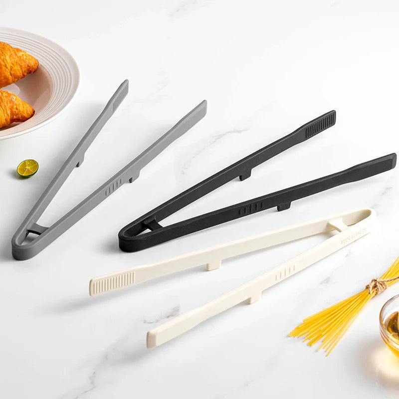 Silicone Grill Tongs Non-Stick Food Bread Clip Heat Resistant BBQ Salad Cooking Serving Clamp Steak Pasta Clip For Kitchen